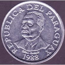 1988 Paraguay 10 Guaranies Coin