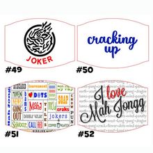 MAH JONGG Face Masks (Choice of Designs)[ ]