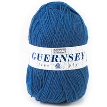 Yarn Knitting Wendy Guernsey 5ply Big 100g Ball 100% British Wool Atlantic Blue