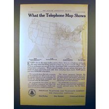 1914 AT&T Ad - What the Telephone Map Shows!