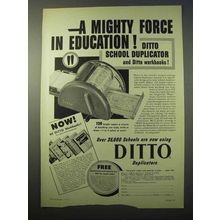 1951 Ditto School Duplicator Ad - A Force in Education