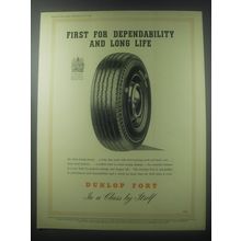 1954 Dunlop Fort Tires Ad - First for dependability and long life