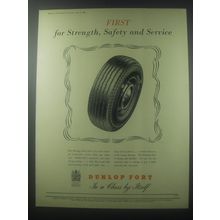 1954 Dunlop Fort Tires Ad - First for strength, safety and service