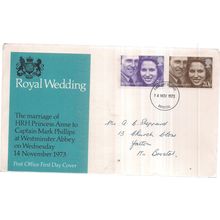 ROYAL WEDDING, PRINCESS ANNE, November 1973 FDC. first day cover stamps #