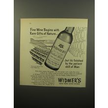 1950 Widmer's Cocktail Sherry Ad - Fine wine begins with rare gifts of nature