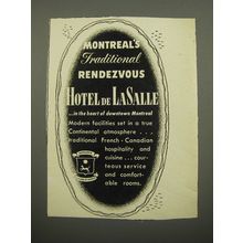 1951 Hotel de LaSalle Ad - Montreal's traditional rendezvous