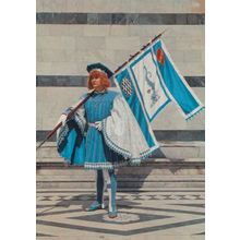Wave Page Pantera Della Contrade of Siena Costume Fashion Italian Postcard