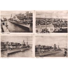 Taranto 4x Ship Boats Antique Italian Postcard s