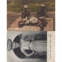 Sierra Leone African Women Cotton Carding Risque Old Crafts Postcard