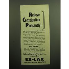 1949 Ex-Lax Laxative Ad - Relieve Constipation pleasantly