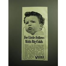 1949 Vicks VapoRub Ad - For little fellows with big colds