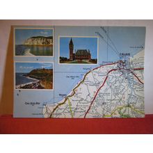 MAP, CALAIS, France unused postcard #