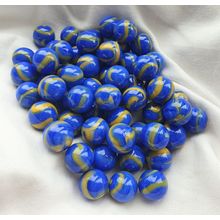 VAN GOGH *RARE AND DISCONTINUED* 25 Glass Marbles, Blue with Yellow Swirl, 14mm