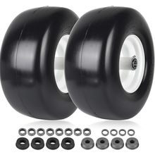 AR-PRO (2-Pack) 13X6.50-6 Flat Free Tire and Wheel - Universal 13X6.5-6 Solid Ru