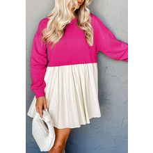 Rose Red Sweatshirt Poplin Mini Dress
