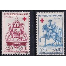 France 1960 SG 1507-8 Used - Red Cross Semi-postal (D-458 (15))