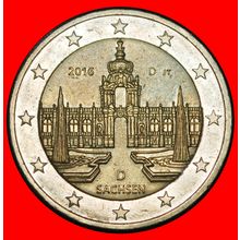 Ⰶ SAXONY: GERMANY ★ 2 EUROS 2016D NON-PHALLIC TYPE! BAVARIA★LOW START★NO RESERVE