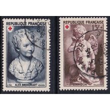 France 1950 SG 1105-6 Used - Red Cross Semi-postal (C-484 (13))