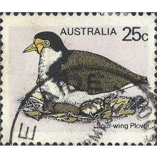 AUSTRALIA, BIRD, Spur-winged Plover, light grey 1978, 25c, #2