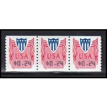CVP33 24c Shield Very Fine MNH Strip of 3 PA5316