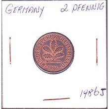1986 J Germany 2 Pfennig Coin