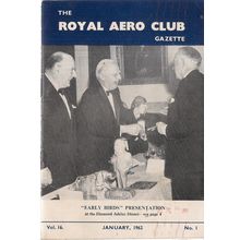 THE ROYAL AERO CLUB GAZETTE for January, 1962..vol. 16 no1