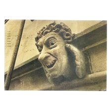 CARVING ON BELL TOWER, NEW COLLEGE, OXFORD, used postcard. 1984 postmark =