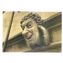 CARVING ON BELL TOWER, NEW COLLEGE, OXFORD, used postcard. 1984 postmark /