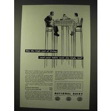 1948 National Dairy Ad - Your Table Costs Sky High?