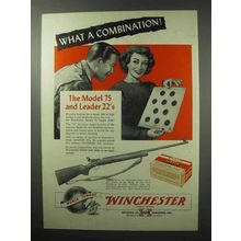 1951 Winchester Model 75 Rifle and Leader 22's Ad