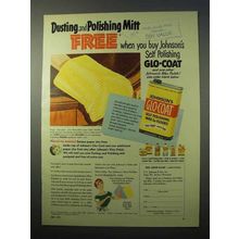 1951 Johnson's Glo-Coat Wax Ad - Dusting Polishing Mitt