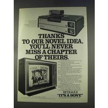 1977 Sony SL-8200 Betamax Deck Ad - Novel Idea