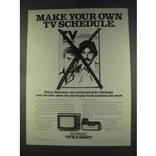 1977 Sony SL-8200 Betamax Deck Ad - Own TV Schedule