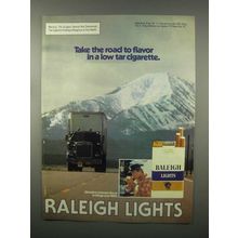 1982 Raleigh Lights Cigarettes Ad - Road to Flavor