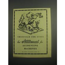 1948 NCR National Accounting Machines Ad - Sheffield for Steel