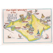 ILE O' WOITE. ISLE OF WIGHT map unused postcard J Arthur Dixon PIW 26404 =