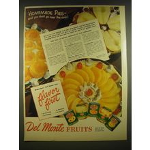 1945 Del Monte Canned Fruit Advertisement - Almond Peach Pie Recipe