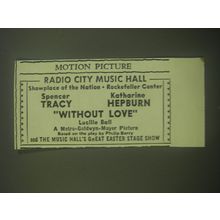 1945 MGM Movie Advertisement - Without Love - Radio City Music Hall
