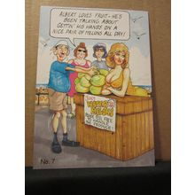 SAUCY HUMOUR POSTCARD unused .. 1997 KP CLASSIC card no CSC07 water melons