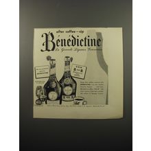 1950 D.O.M Benedictine and B and B Liqueur Ad - After coffee - sip Benedictine