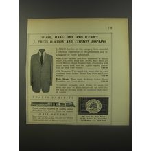 1956 J. Press Clothes Ad - Wash, hang dry and wear