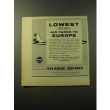1960 Icelandic Airlines Ad - Lowest all-year air fares to Europe