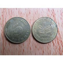 1982j 5 Pfennig Germany Coin