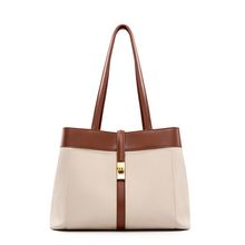 Genuine Leather Women Tote Bags Brown