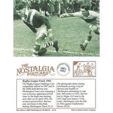 Postcard Rugby League Final 1955 Barrow vs Workington Challenge Cup Lewthwaite