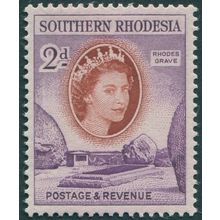 Southern Rhodesia 1953 2d deep chestnut & reddish violet SG80 unused