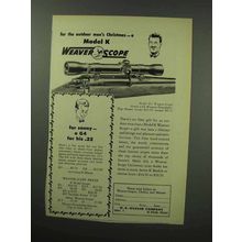 1951 Weaver Model K4 Scope Ad - Outdoor Man's