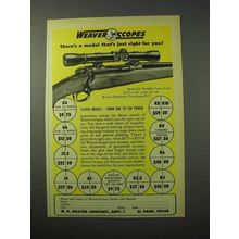 1951 Weaver Model KV Variable Power Rifle Scope Ad