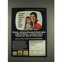 1976 Schick Razor Blade Ad w/ Jerry Lewis