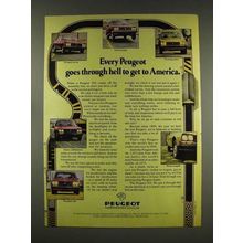 1976 Peugeot 504 Car Ad - Goes Through Hell